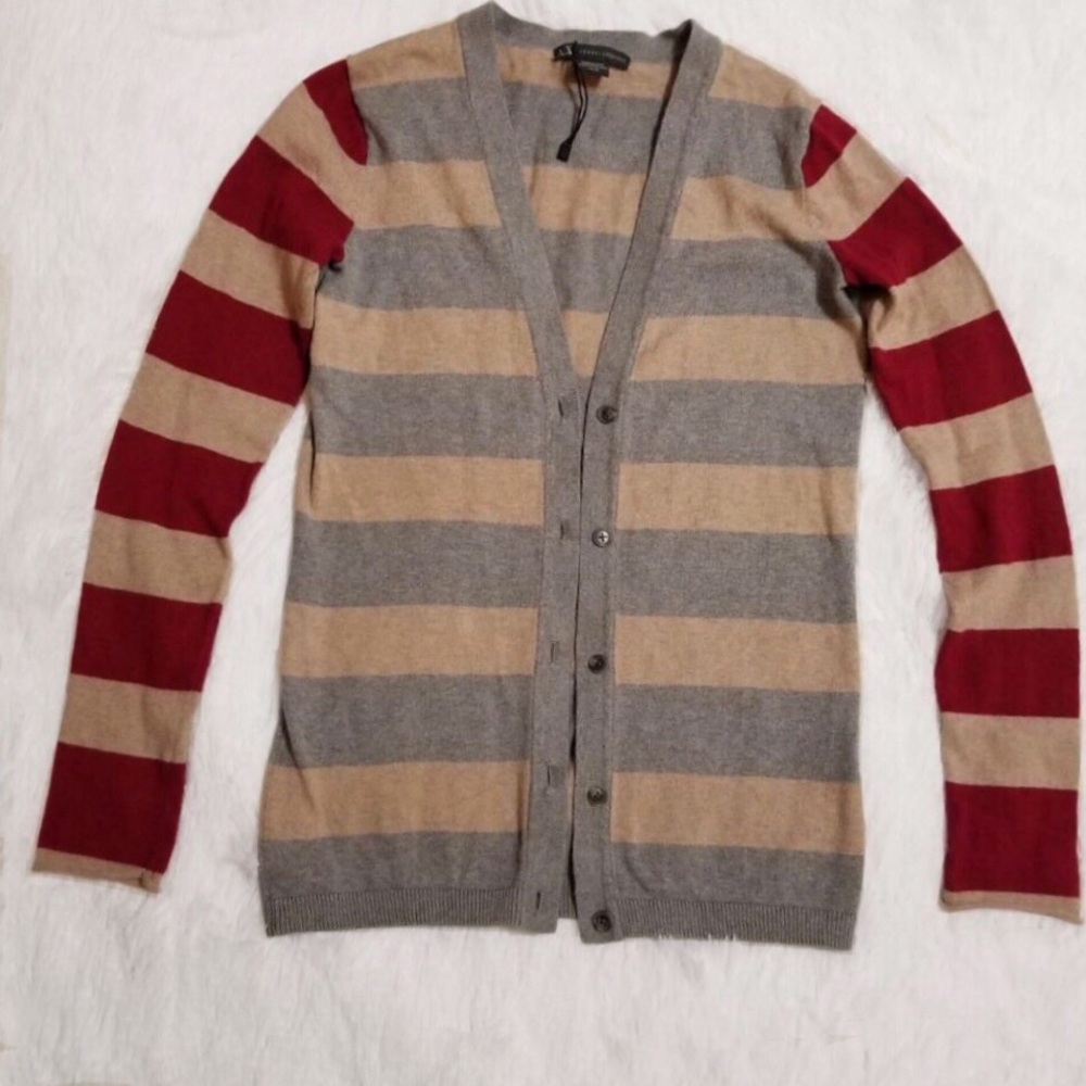 ⬇️NWOT Armani Exchange Color Block Stripe Cardigan